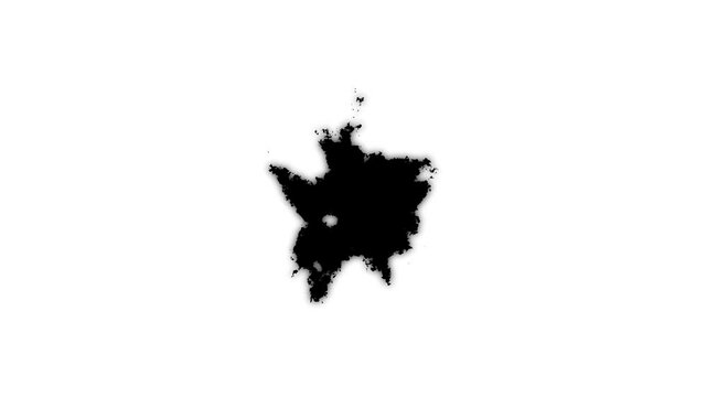 Black ink flow animation, liquid paint spreading effect, abstract dark splash motion, cinematic smoke transition overlay, artistic fluid burst, white background 4k video.