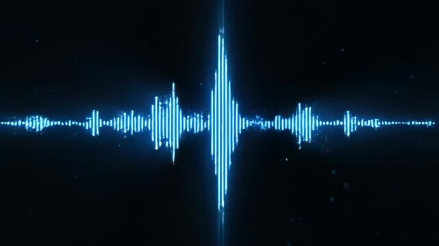 Blue sound wave visualization for commercial backgrounds, digital design, and advertising