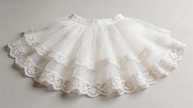 White layered lace skirt