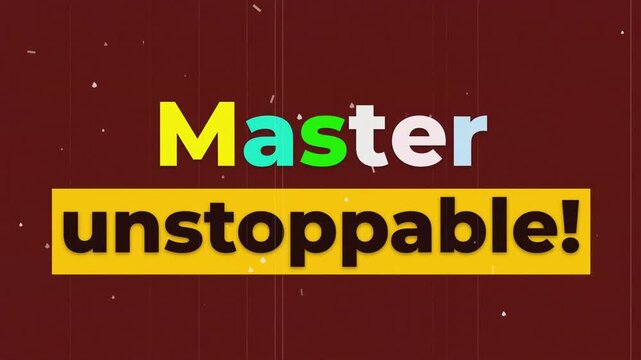 Master unstoppable text animation with film grain ideal for motivational gym workout and fitness content. Fitness motivation words