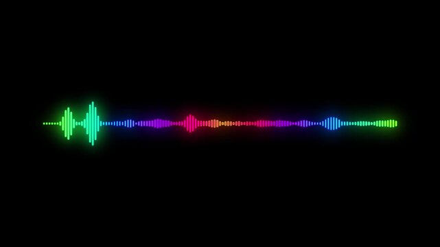 Neon Audio Waveform Visualizer Animation Colorful Sound Wave Equalizer