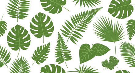 Tropical leaves on white background. © Wicaksono