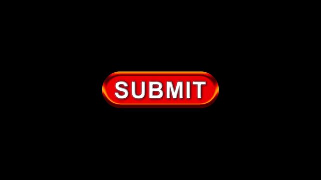 Submit text  with Computer hand click icon animation. Submit button click mouse motion graphics. red Online button mouse cursor clicking on digital software 4k video footage. 