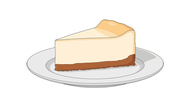 A slice of cheesecake on plate.
