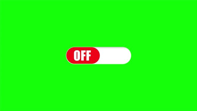 Toggle Switch Animation On Off UI Button White and Green Screen Background
