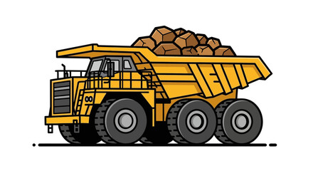 Large Yellow Mining Dump Truck Vehicle. © aviin