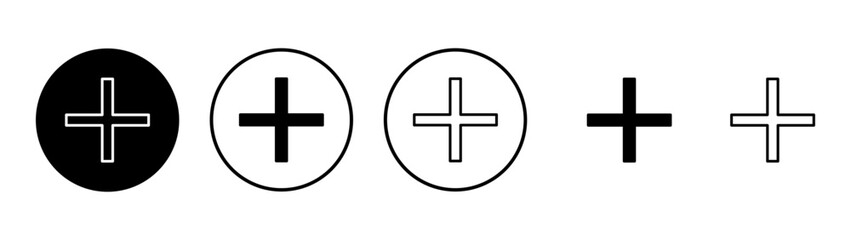 Fototapeta premium Plus icon vector. Add plus sign and symbol
