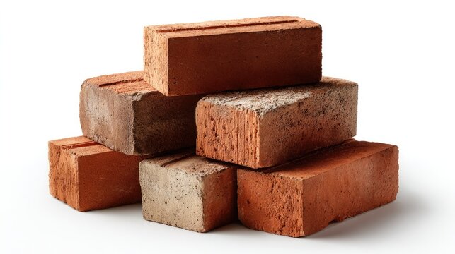 Solid Foundation: A neatly stacked pile of classic red brick, showcasing the fundamental building material, each brick a testament to strength and durability.