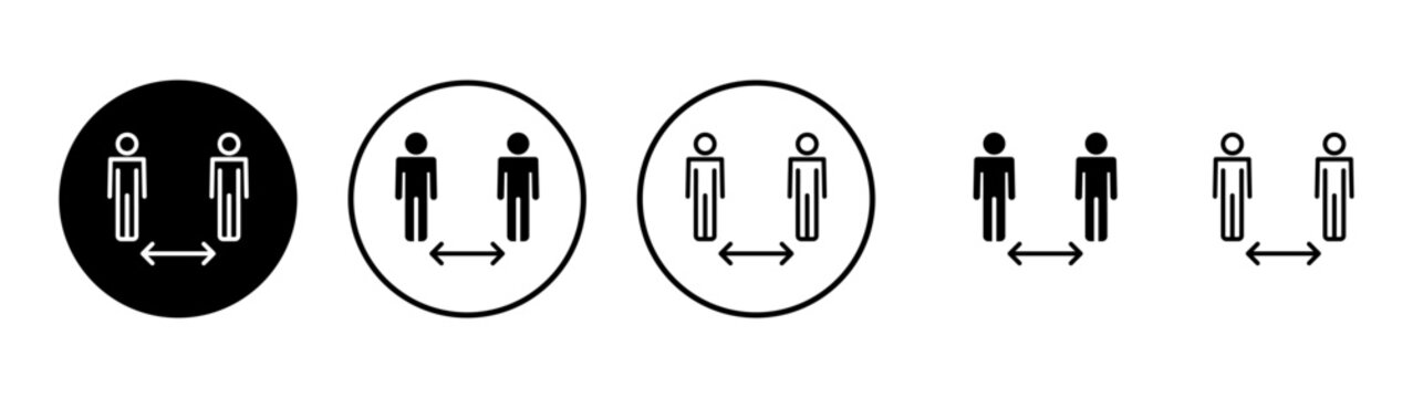 Social distance icon vector. social distancing sign and symbol. self quarantine sign