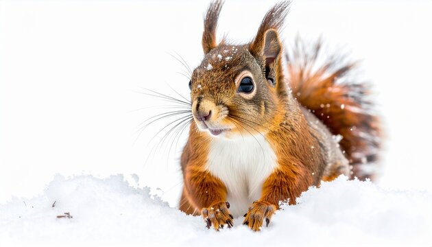 Squirrel in snow