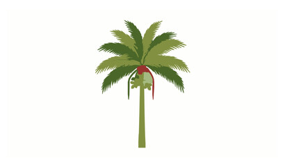 Obraz premium Tropical betel nut palm tree agriculture cartoon vector illustration
