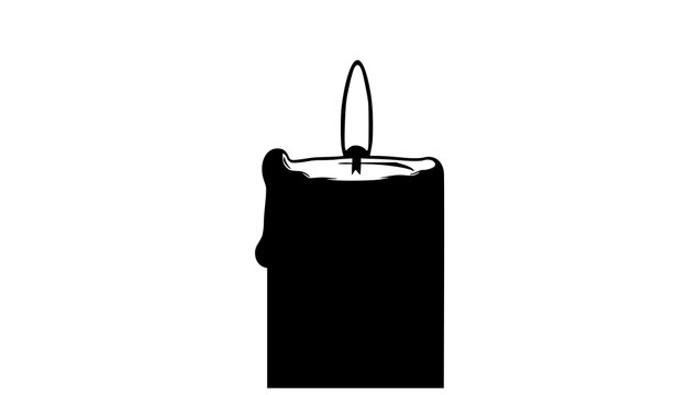 Single candle silhouette mom bati black icon isolated on white