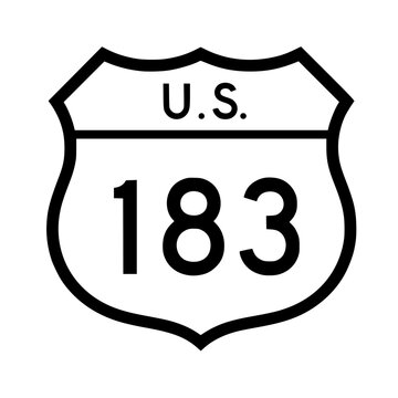 Us route 183 shield sign Vector, illustration
