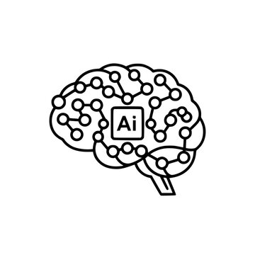 A brain with ai technology and neural connections Vector, illustration