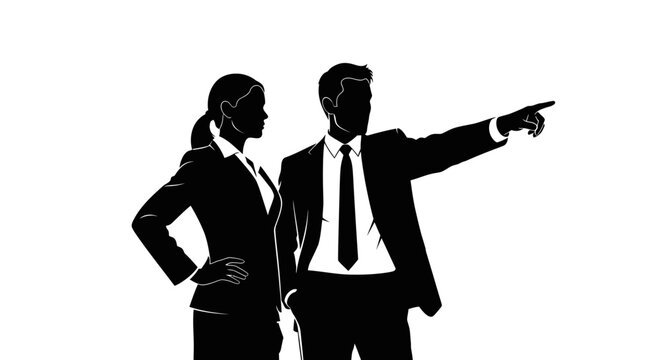 Business Leaders Pointing Together Towards A Future Opportunity