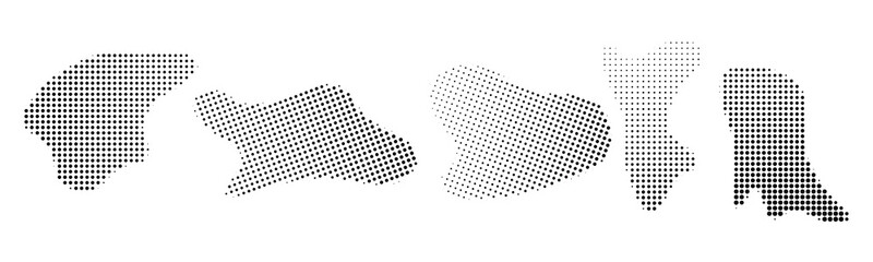 Stylized geographic shapes with halftone and lines black and white graphic design geographic halftone abstract geometric © MdIsmail