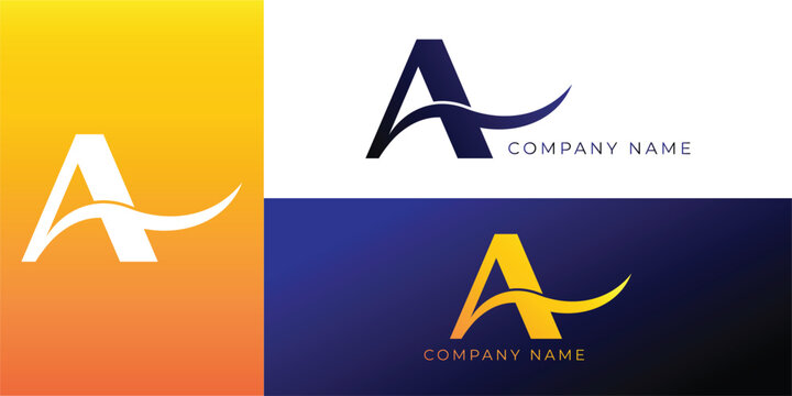 Initial letter A or alphabet A. Vector logo design