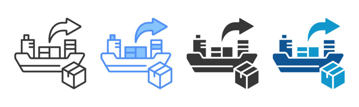 Export Cargo Icon Set Multiple Style Collection