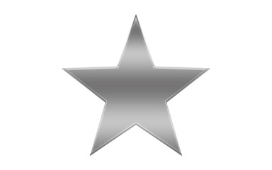 Fototapeta premium Silver Star Icon PNG with Transparent Background – Metallic Gradient Glossy Star Symbol
