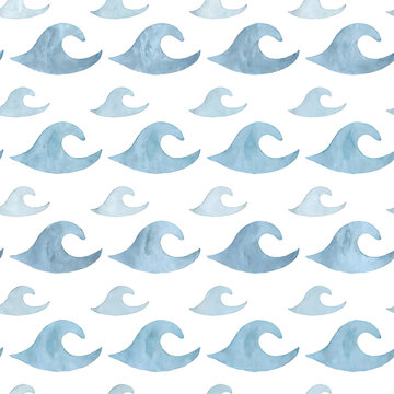 seamless repeating pattern of stylised wave icons