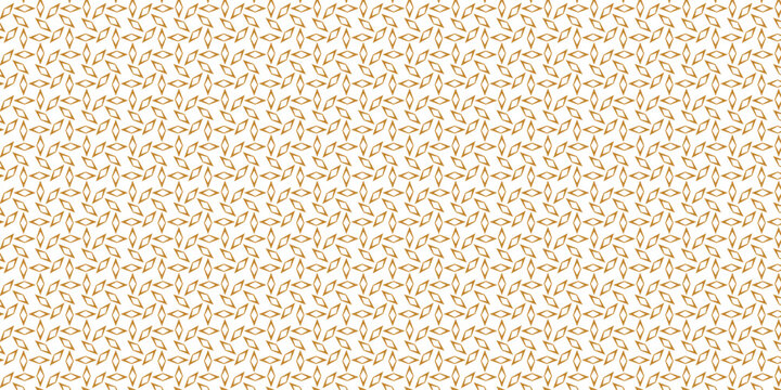 Golden vector seamless pattern with small diamonds , star shapes ,rhombuses . Abstract gold and white geometric texture . Simple minimal wide repeat background . Luxury design for decor , wallpaper