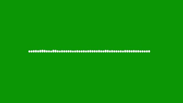 Minimalist white frequency waveform, sound wave audio spectrum animation, rhythmic music beats visualizer for dj, podcast branding, voice over projects on green background. 4k loop animation.