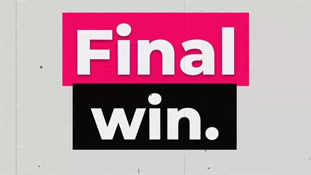 Final win bold typography on a textured background ideal for gym workout and fitness motivational content. Fitness motivation quote