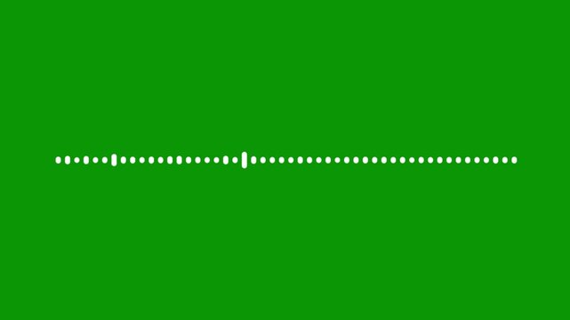 Futuristic audio spectrum animation, white glowing waveform lines, digital equalizer motion graphics, abstract music visualization loop, high quality sound frequency waves, green screen 4k animation.