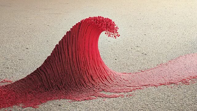 Seamless loop abstract economic wave animation, dynamic market confluence visualization.