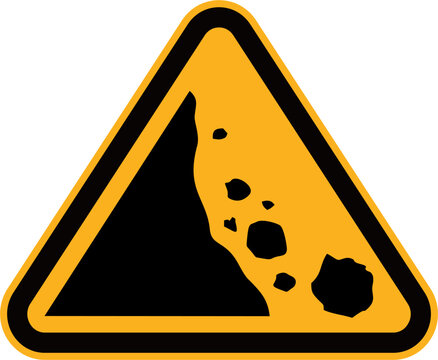  Landslide Warning Signage - Road Safety Icon Vector