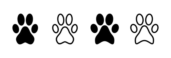 Fototapeta premium Paw icon vector illustration. paw print sign and symbol. dog or cat paw