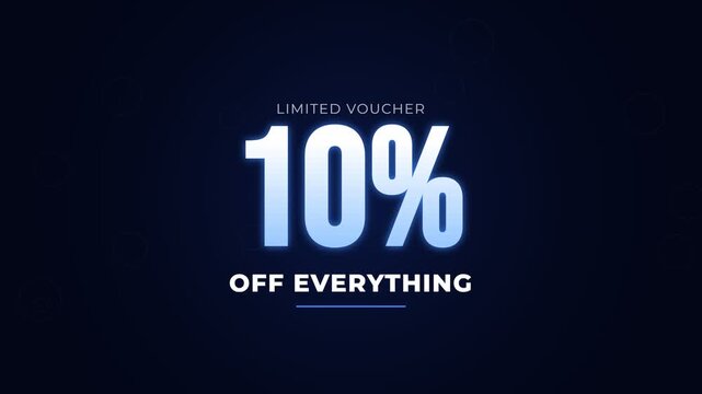 Limited Voucher 10 Percent Off Sale Animation