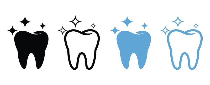 Clean tooth dental care icon, tooth vector icon symbol, modern flat vector illustration suitable for dental clinic branding