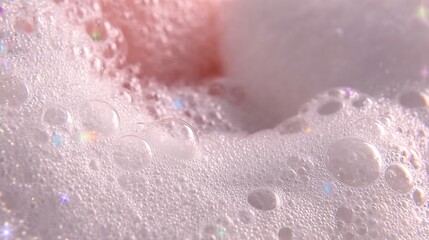 Fototapeta premium Sparkling White Bubbles on White Background Pastel Aesthetic