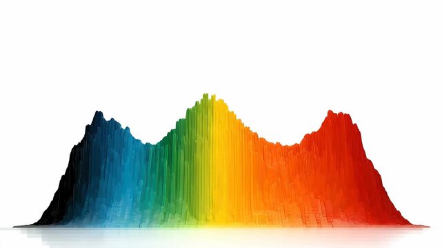 Seamless loop market strength gradient animation, colorful data distribution for financial analytics.