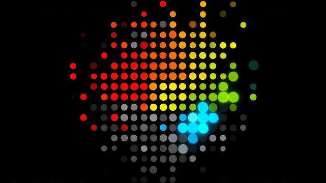 Seamless loop decentralized confluence matrix animation, high contrast data clustering background.
