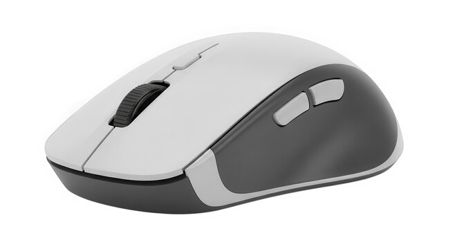 A computer mouse with a sleek and modern design isolated on transparent background