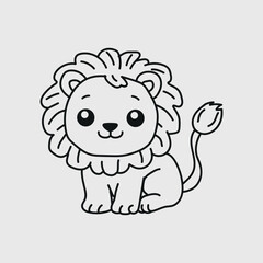 Fototapeta premium Cute Baby Lion Illustration