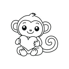 Obraz premium Cute Baby Monkey Illustration