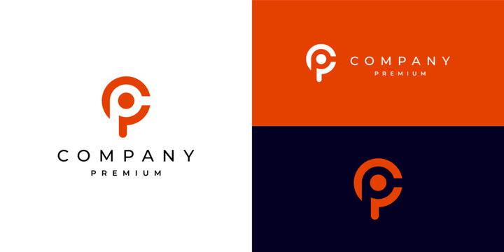 cp,pc, c letter with p logo combination icon design vector design template inspiration