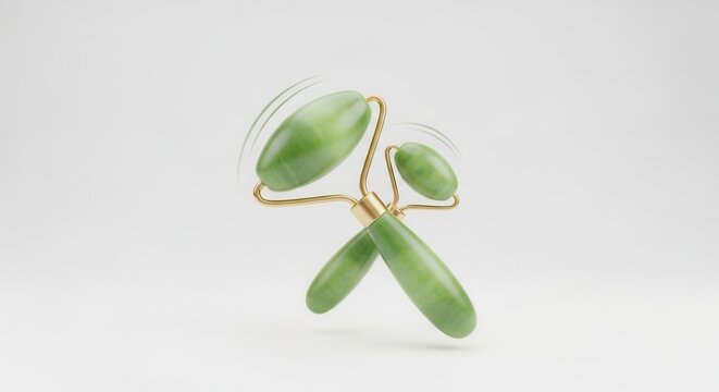 Elegant jade facial massage rollers for skin rejuvenation and beauty care ritual