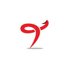Obraz premium letter t loop motion ribbon arrow logo vector