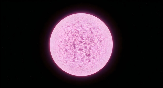 Conceptual Quark Star Smooth Featureless Dense Neon Pink Sphere Astrophysics