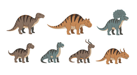 Obraz premium Group of toy dinosaurs standing together 4.
