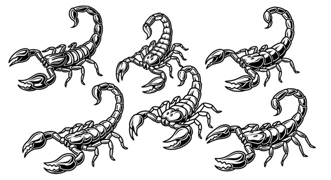 Scorpions in a group formation standing.