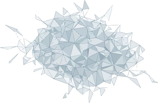 Abstract geometric vector mesh pattern with interconnected triangular polygons in light blue