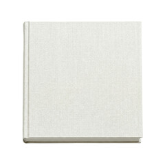 Naklejka premium Blank white square book cover with fabric texture