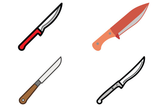 Sharp Fillet Knife Vector Illustration - Kitchen Tool Icon
