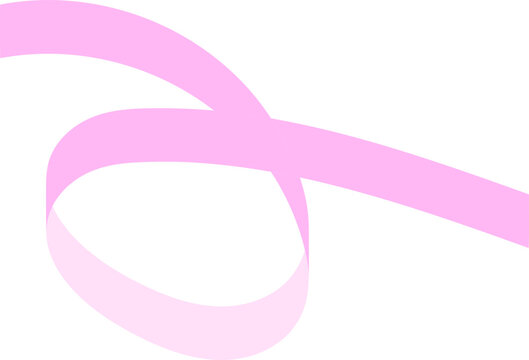 심플하고 사랑스러운 핑크 리본 끈 고리 2D 플랫 벡터 일러스트