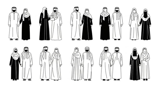Traditional Arab Clothing - A Collection of Diverse Attire.